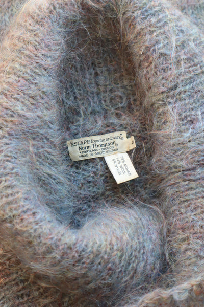 80s Beautiful Blue Mohair Sweater