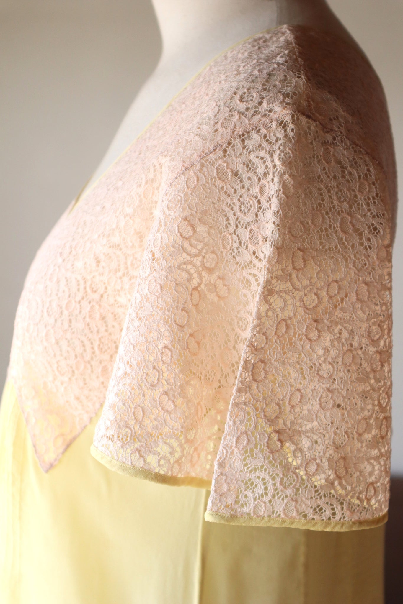 1920s Yellow Silk Slip Dress