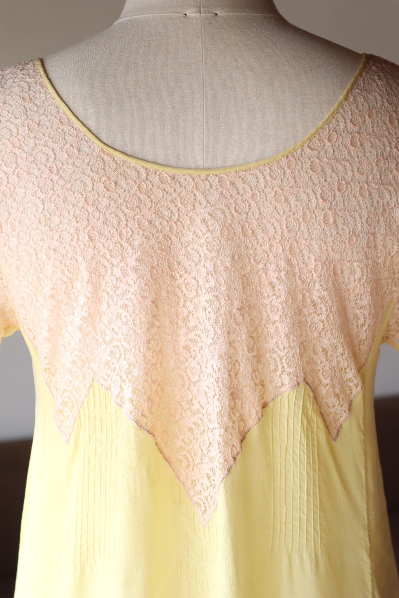 1920s Yellow Silk Slip Dress