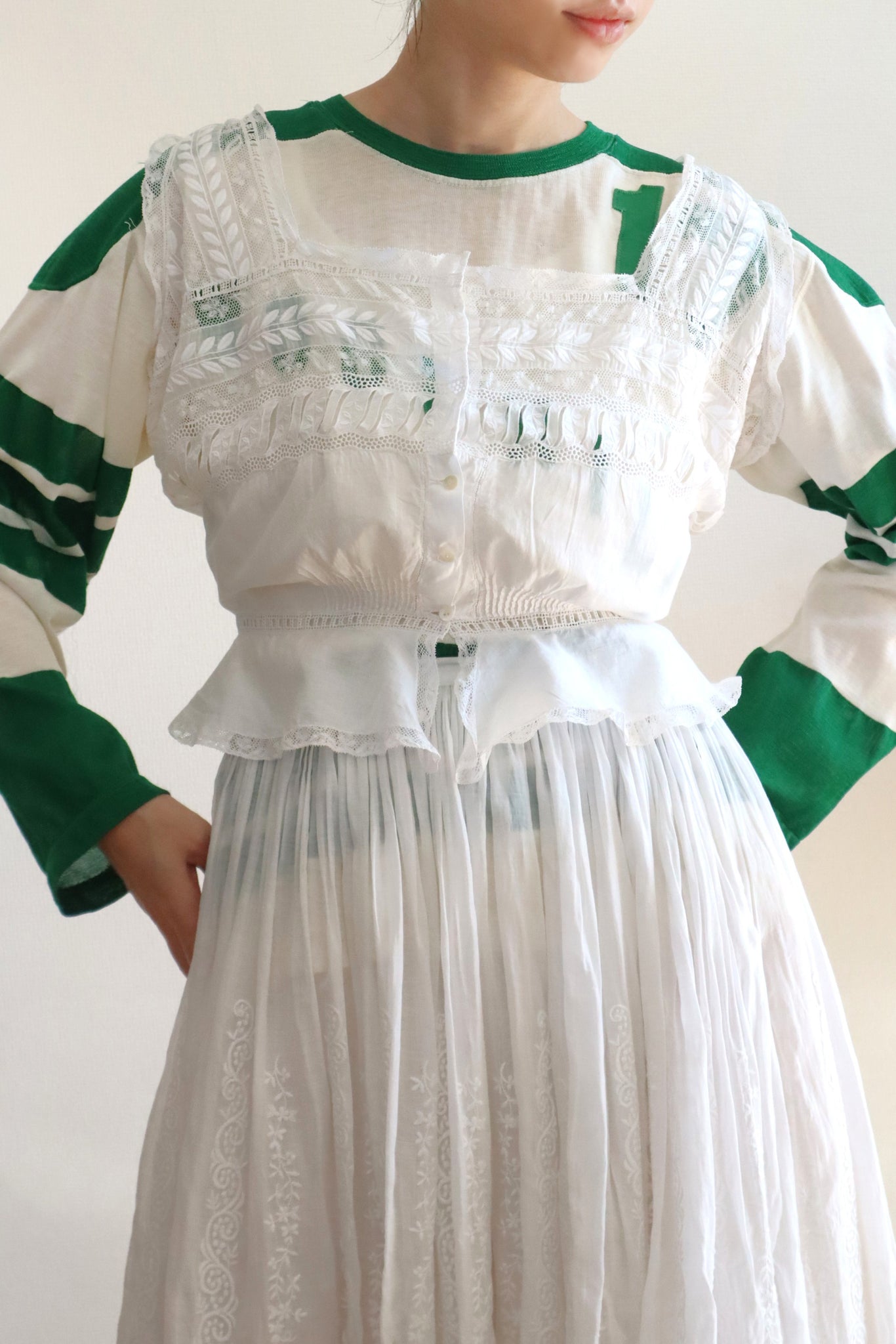 1910s Leaf Embroidery Corset Cover
