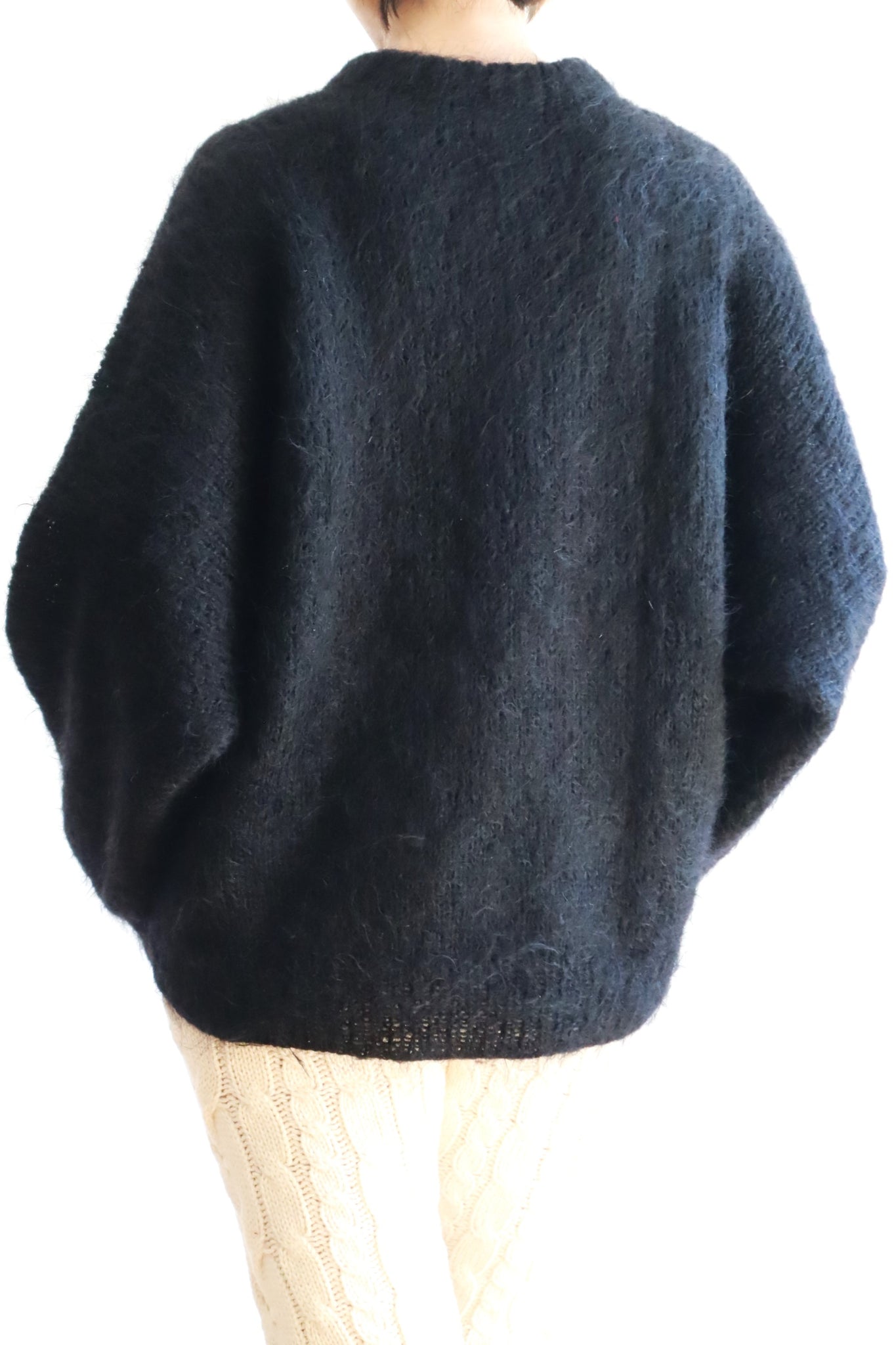 80s Hand Knit Owl Mohair Sweater