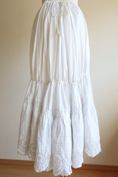 1900s Cut Work Bustle Petticoat Skirt