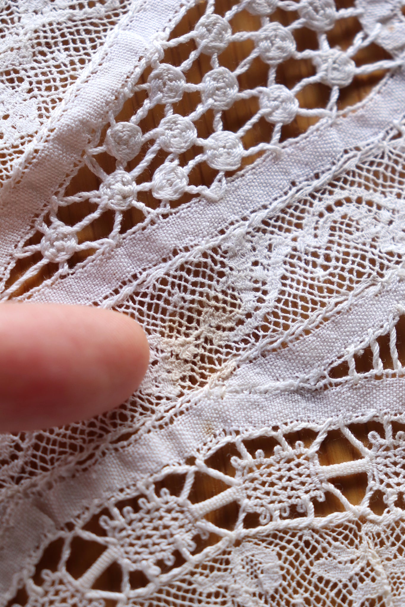 1930s Round Lace Tablecloth