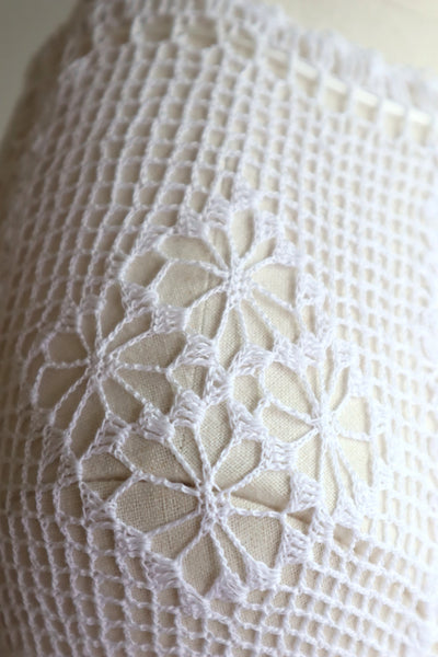 1910s All Hand Sewn Crochet Lace Cotton Dress