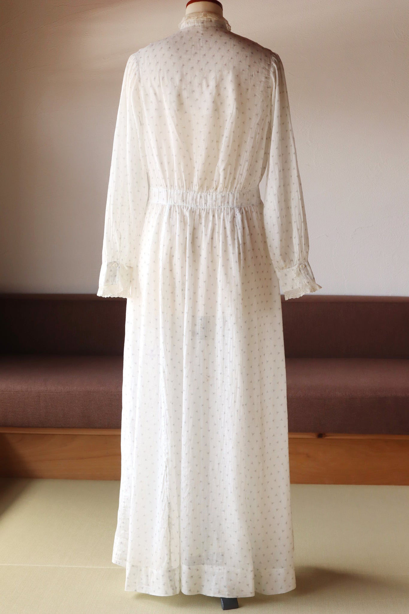 1900s~1910s White Calico Dress