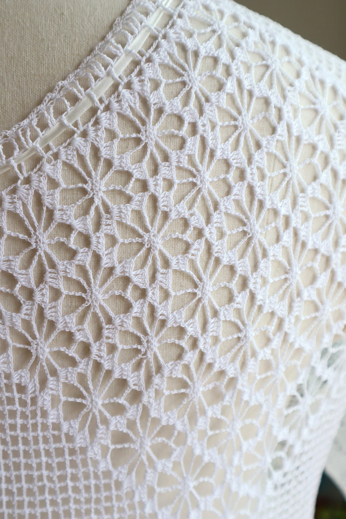 1910s All Hand Sewn Crochet Lace Cotton Dress