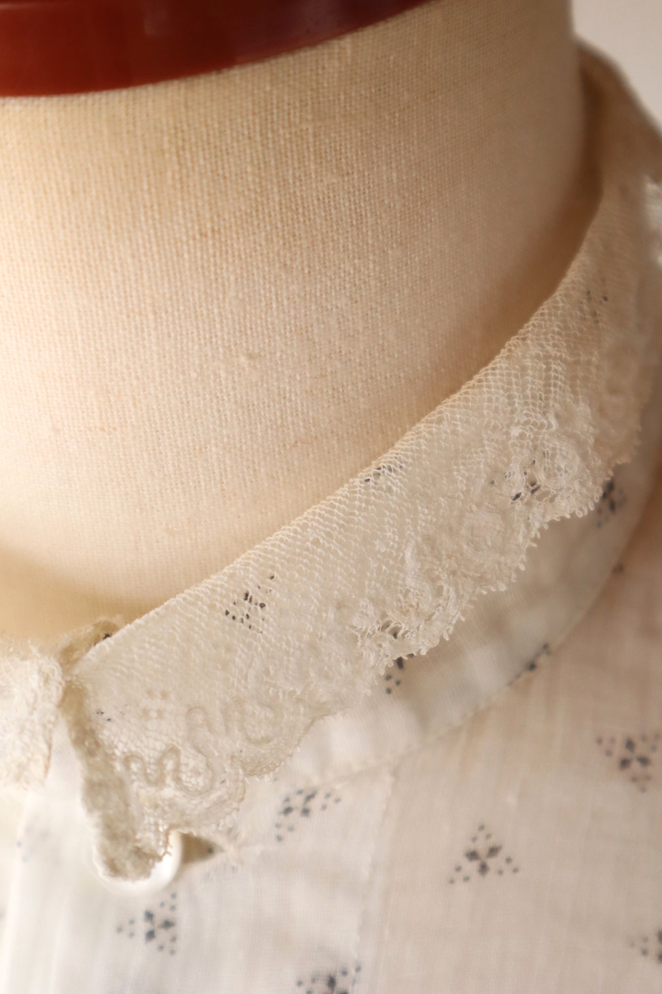 1900s~1910s White Calico Dress