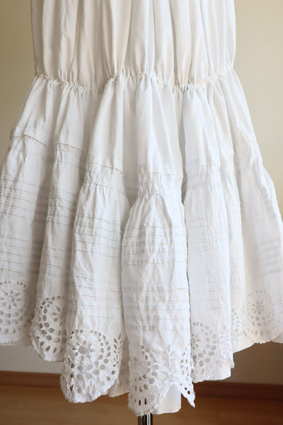 1900s Cut Work Bustle Petticoat Skirt