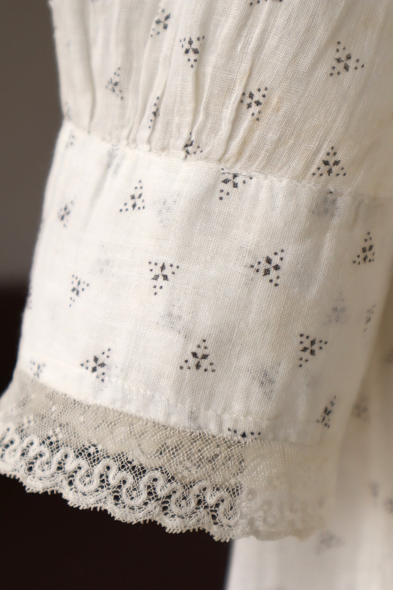 1900s~1910s White Calico Dress