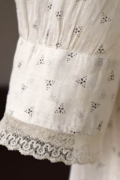 1900s~1910s White Calico Dress