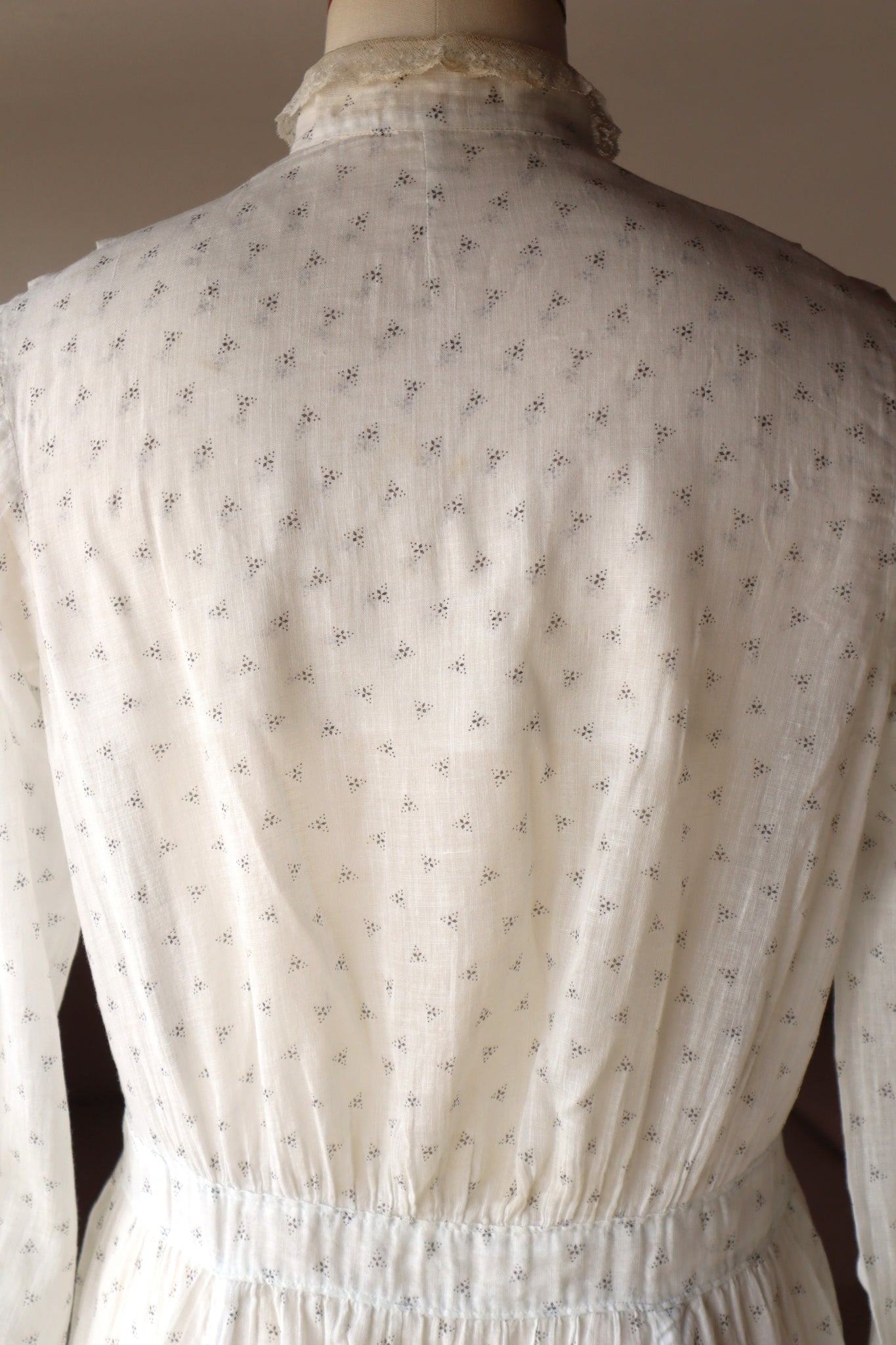 1900s~1910s White Calico Dress