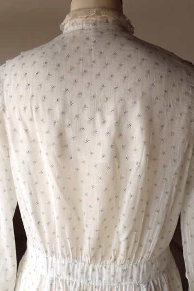 1900s~1910s White Calico Dress