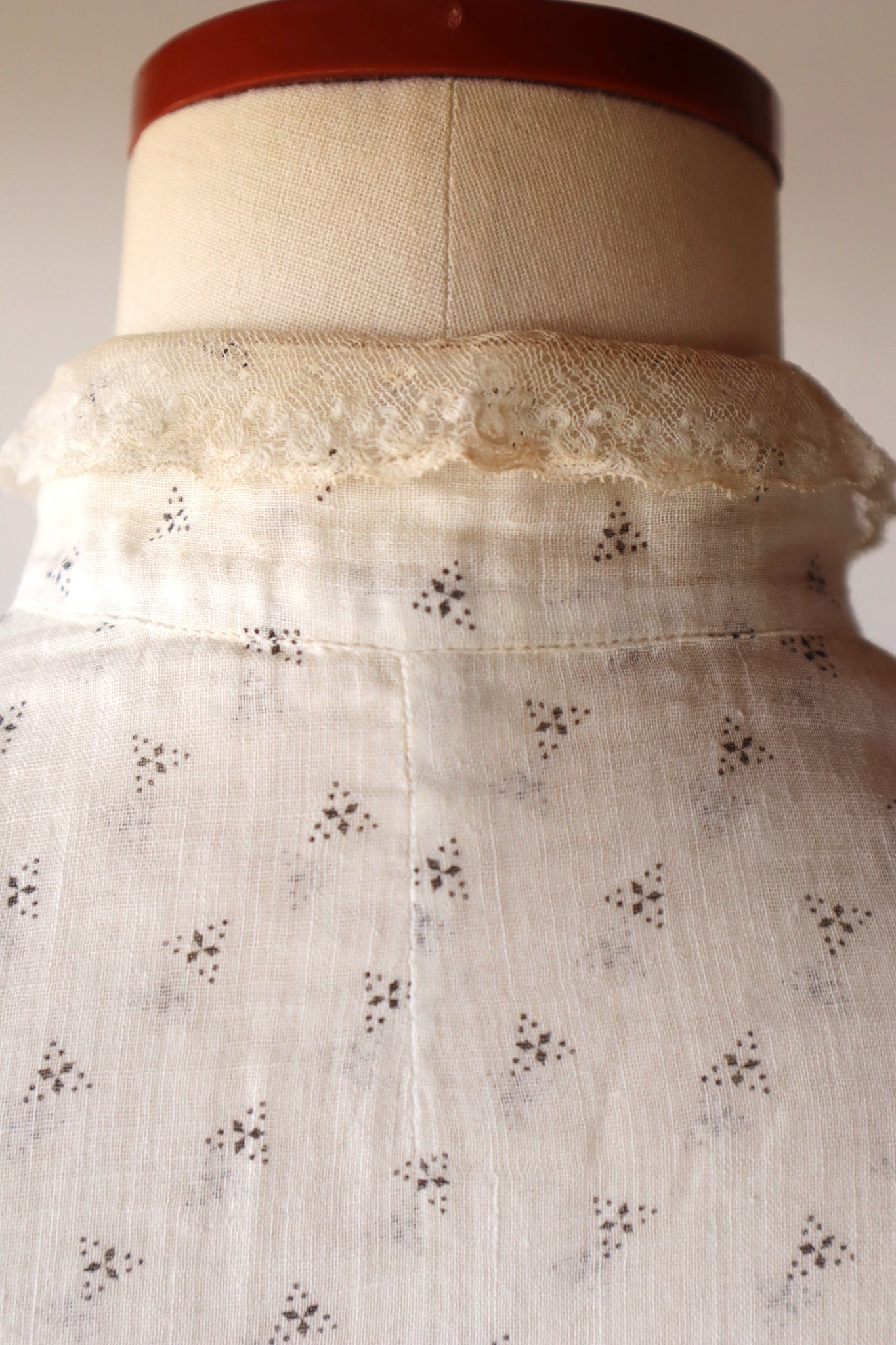 1900s~1910s White Calico Dress