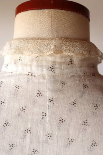 1900s~1910s White Calico Dress