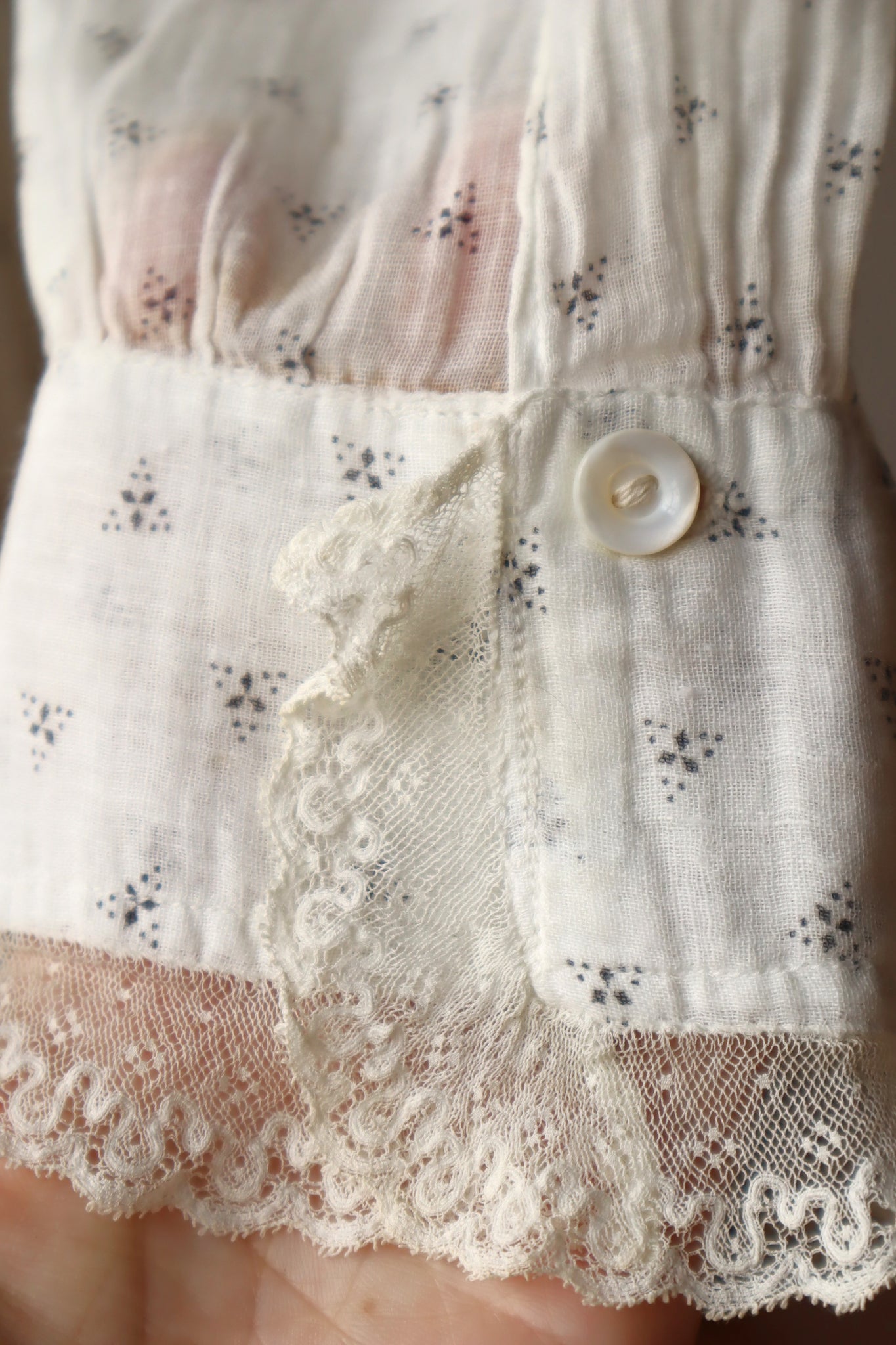 1900s~1910s White Calico Dress