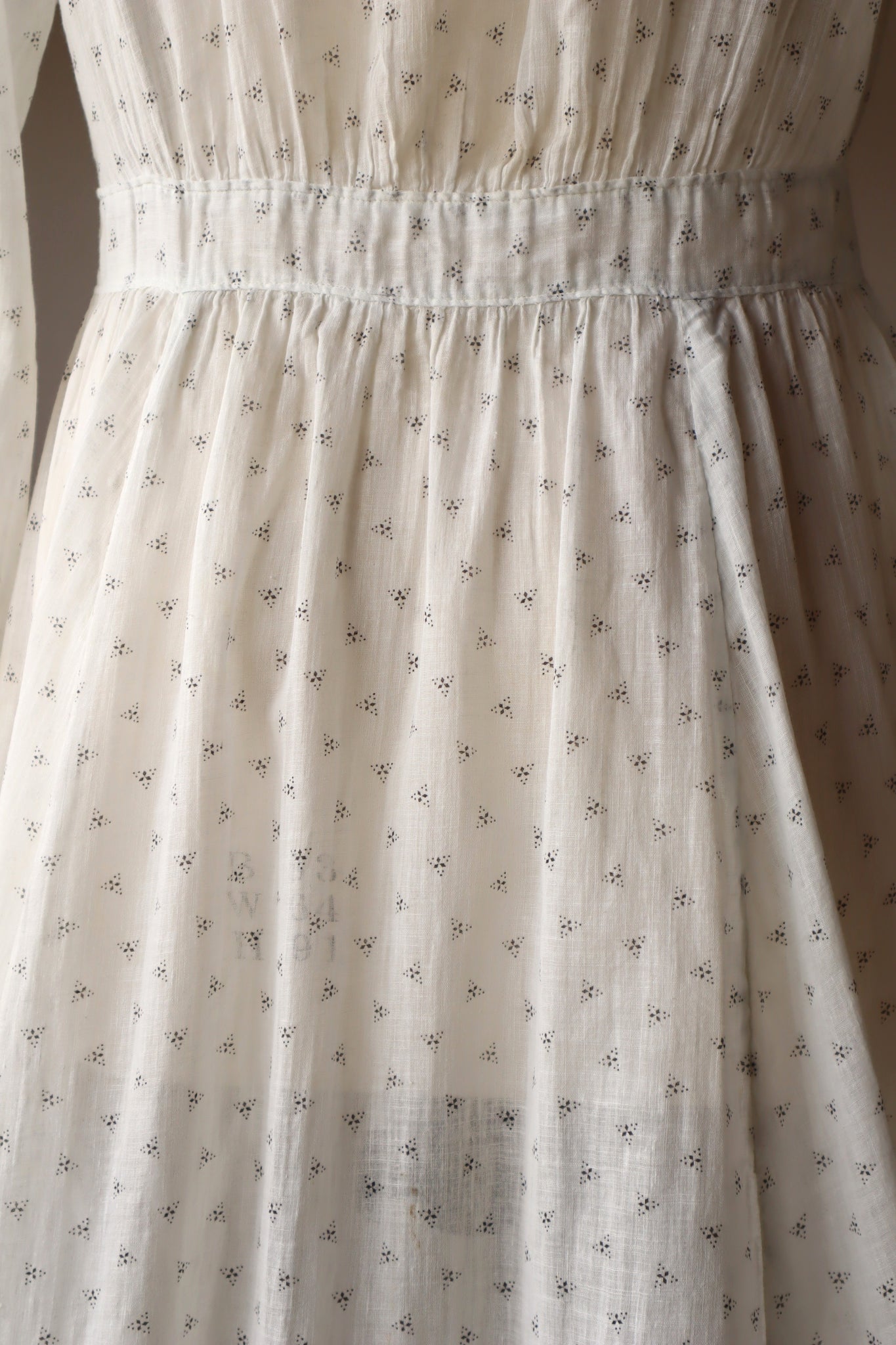 1900s~1910s White Calico Dress