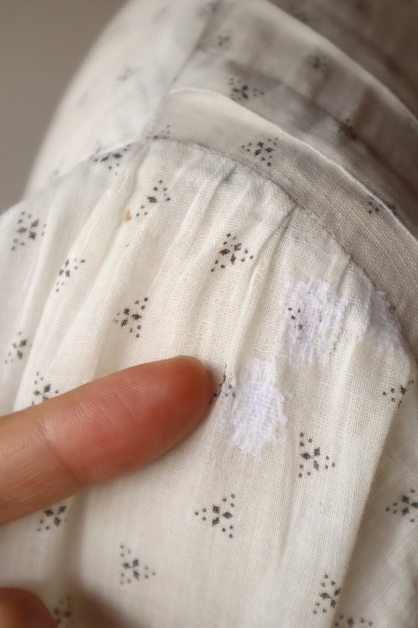 1900s~1910s White Calico Dress