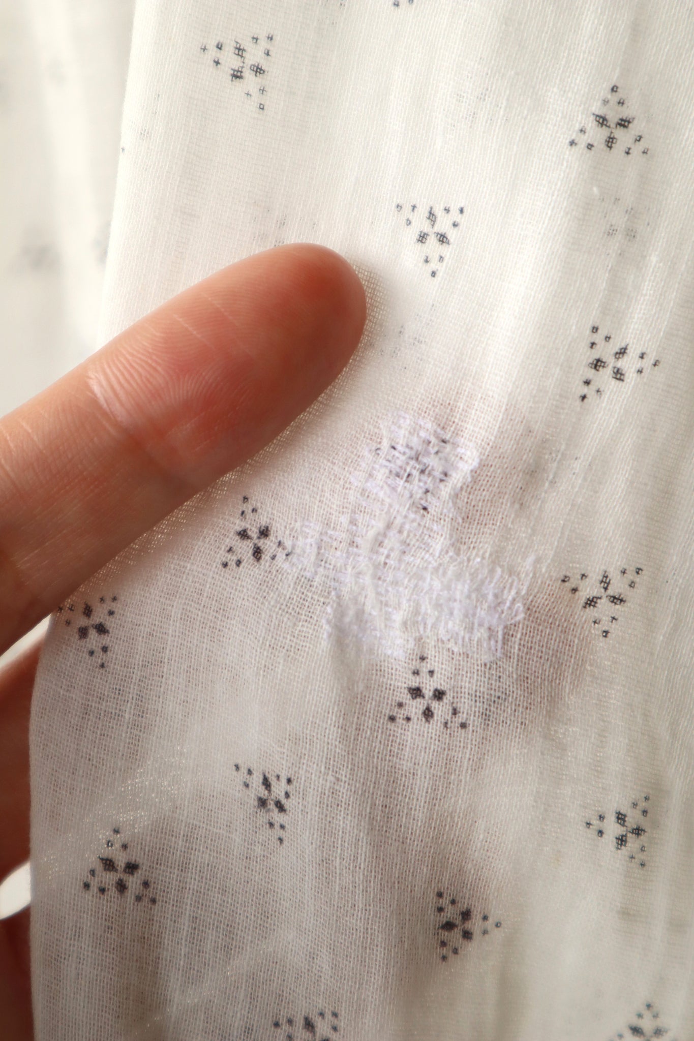1900s~1910s White Calico Dress