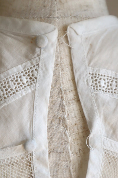 1910s French Fluffy Lace Trim Collar