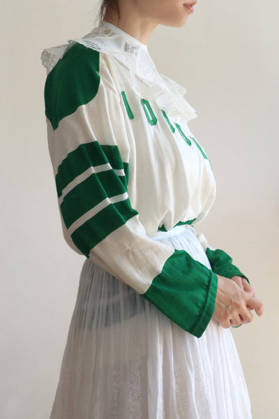 1910s French Fluffy Lace Trim Collar