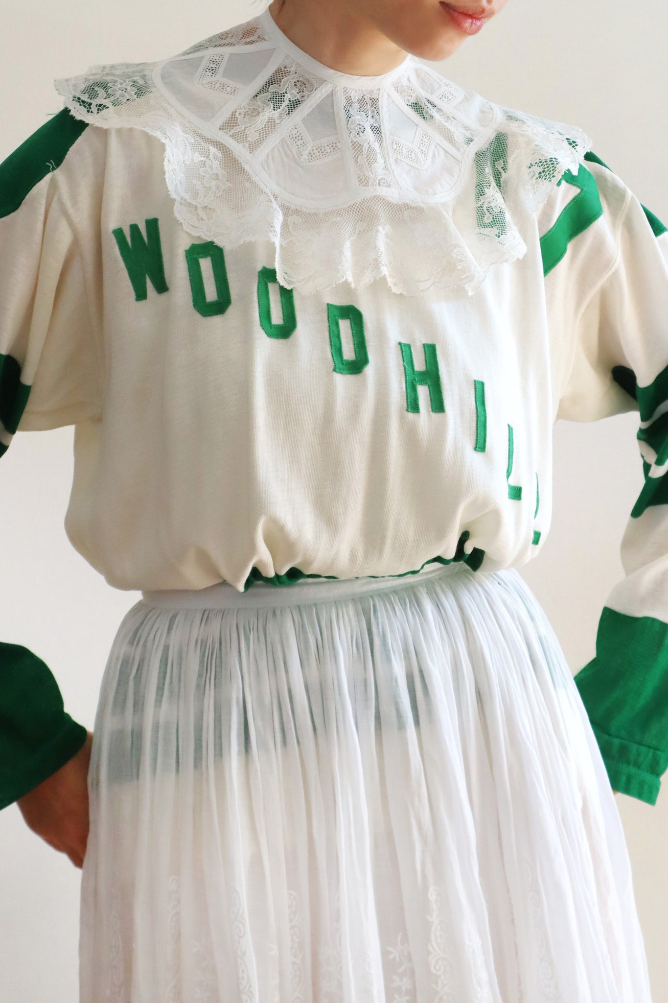 1910s French Fluffy Lace Trim Collar