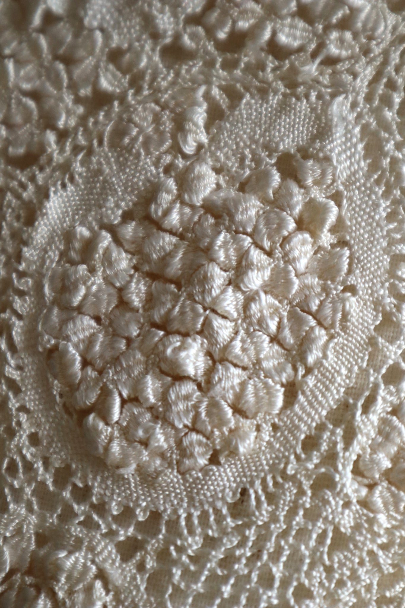 1900s Cream Silk Maltese Lace Collar