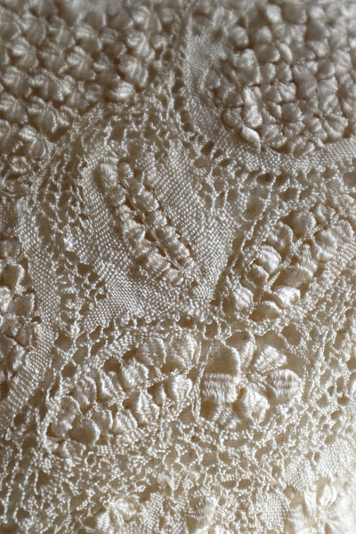 1900s Cream Silk Maltese Lace Collar