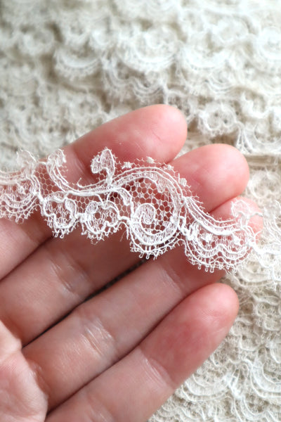 1900s-1910s French Fine Cotton Bobbinet Lace Trim