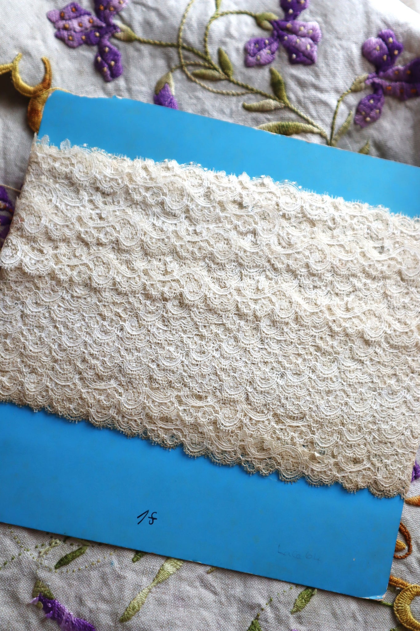 1900s-1910s French Fine Cotton Bobbinet Lace Trim