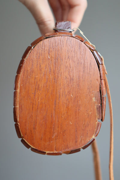 1960s Cross Body Shoulder Wood Bag