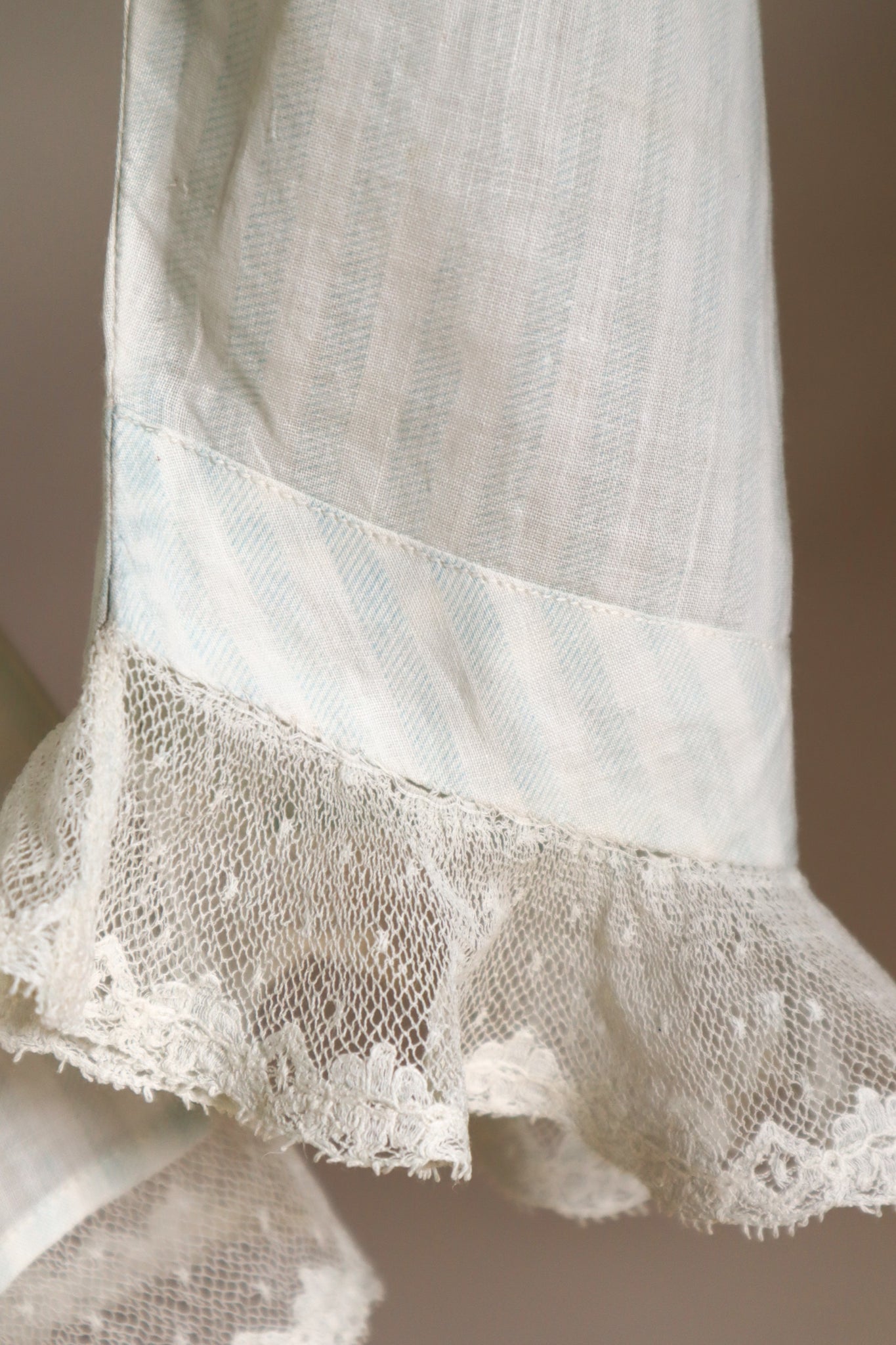 1910s Cotton Striped Lace Blouse