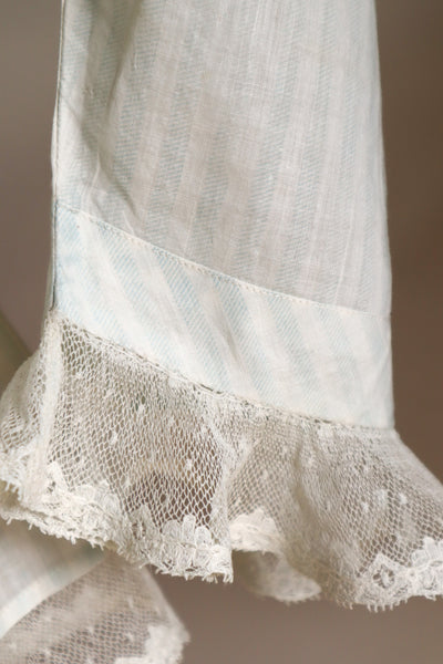 1910s Cotton Striped Lace Blouse
