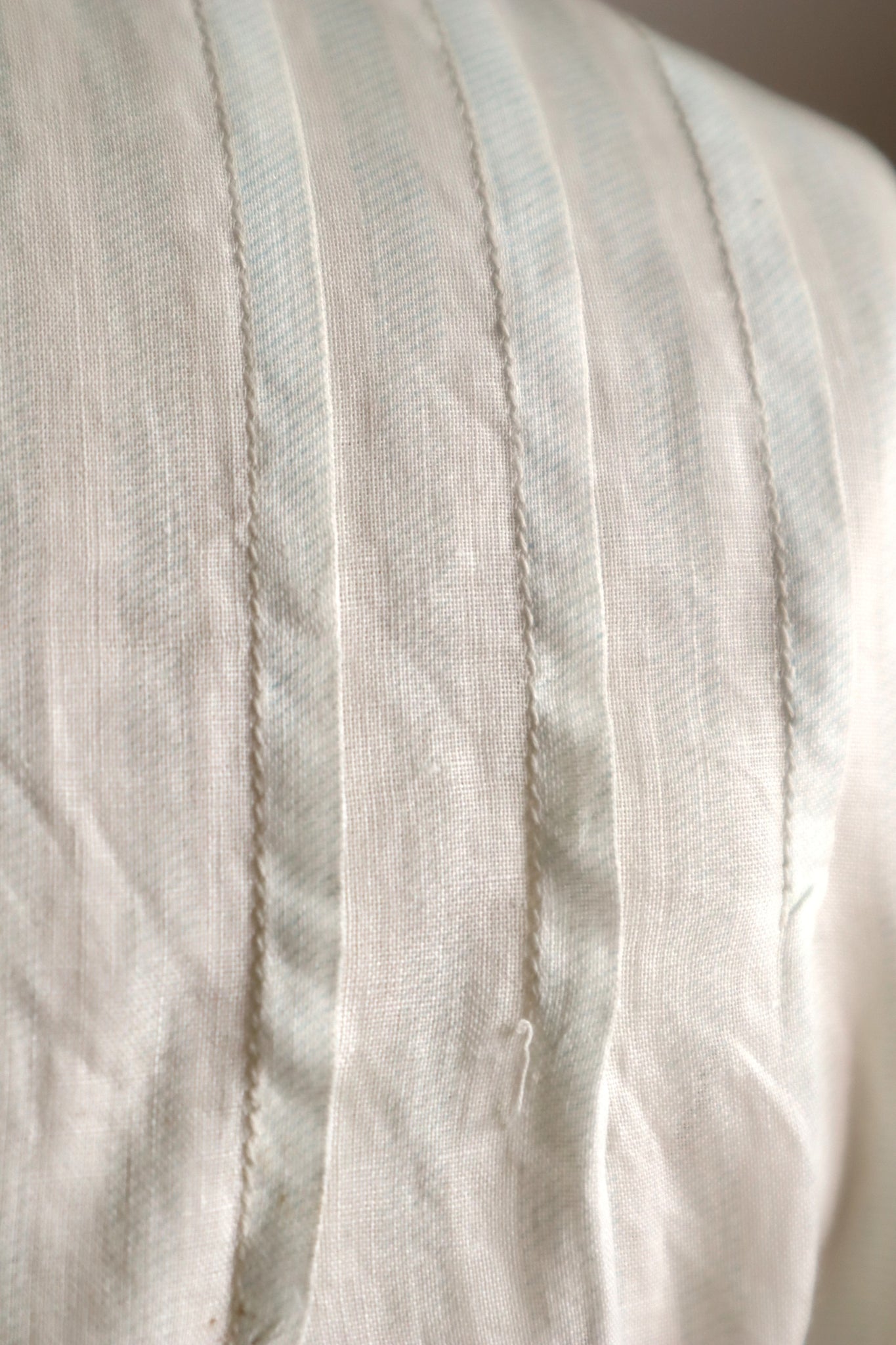 1910s Cotton Striped Lace Blouse