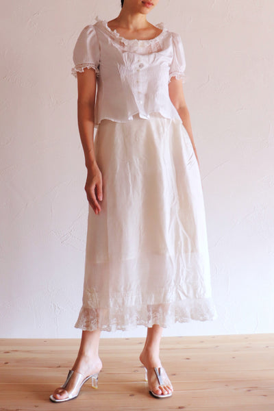 1900s Puffed Sleeve Corset Cover