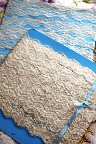 1900s-1910s French Embroidered Hexagon Tulle Lace