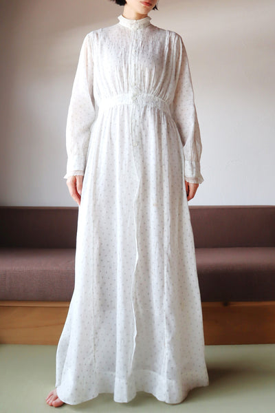 1900s~1910s White Calico Dress