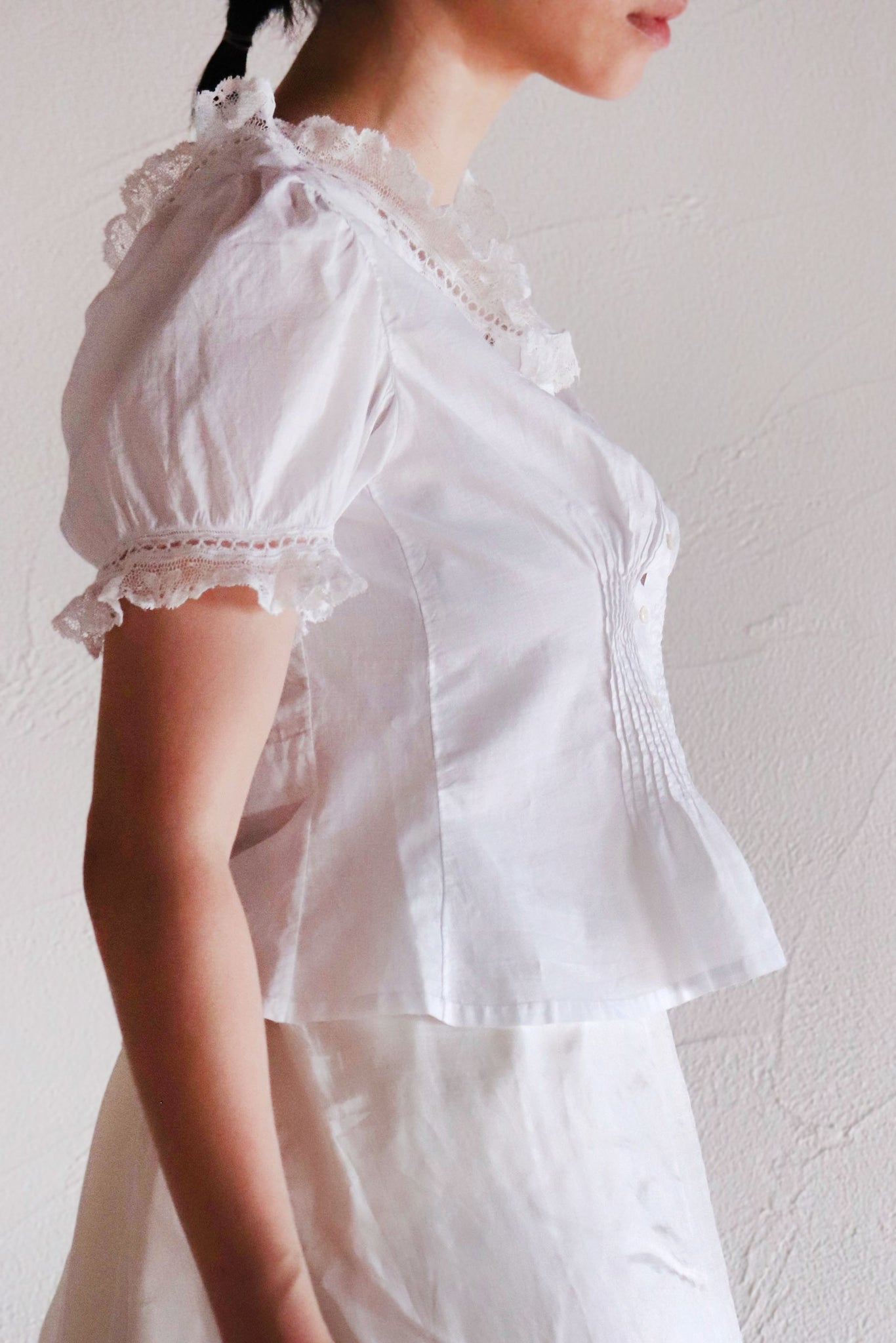 1900s Puffed Sleeve Corset Cover