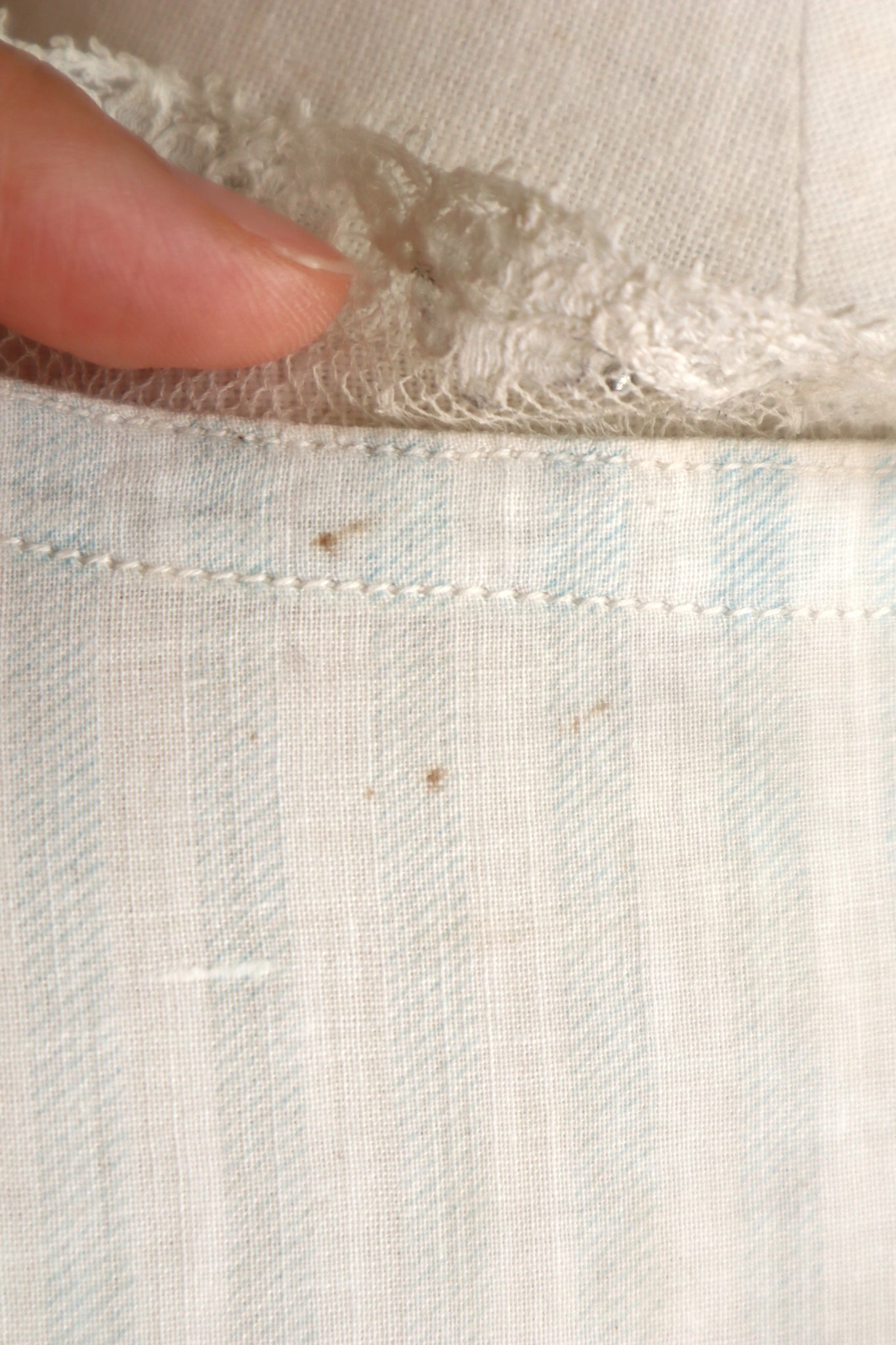 1910s Cotton Striped Lace Blouse