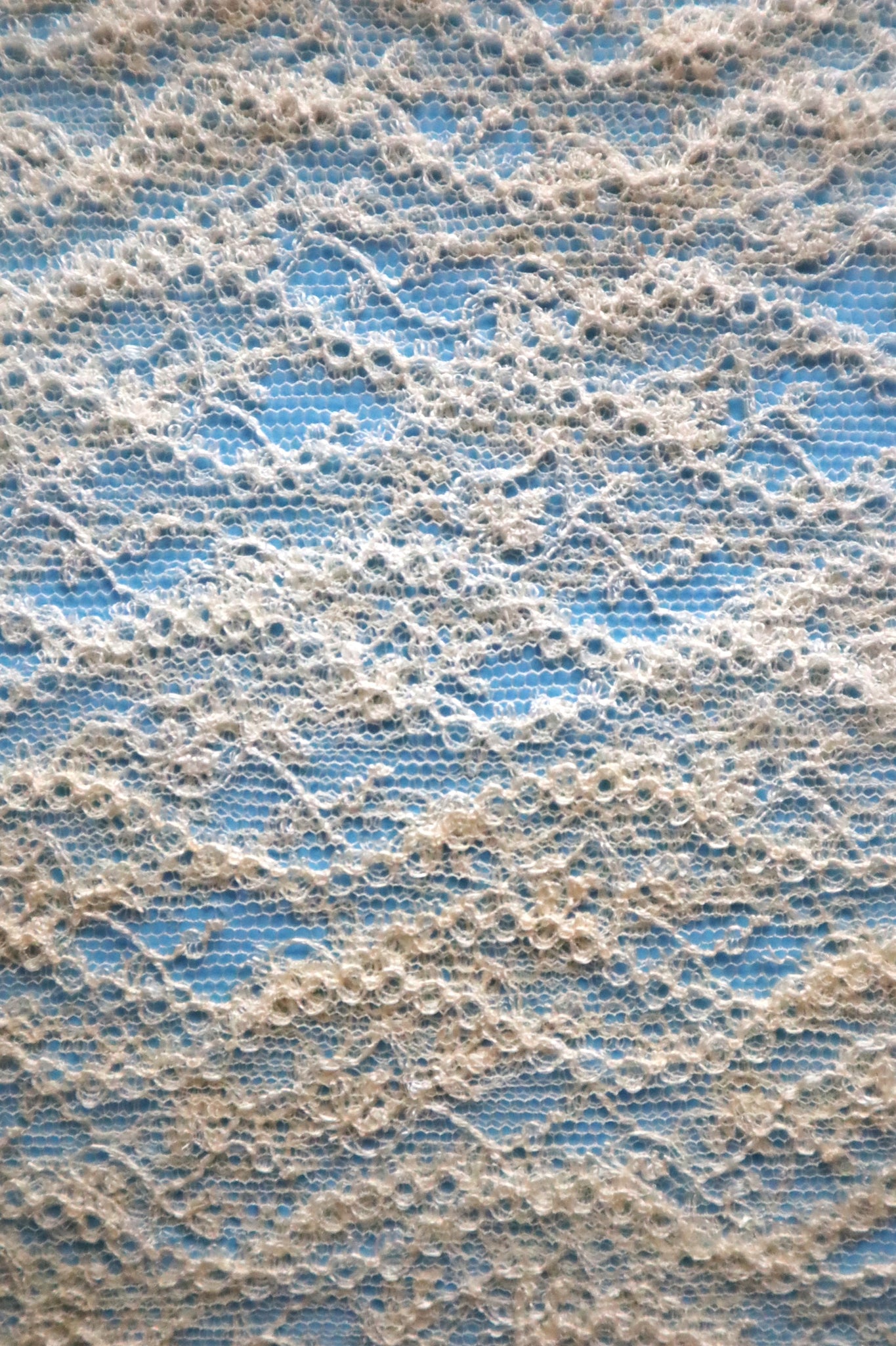 1900s-1910s French Embroidered Hexagon Tulle Lace