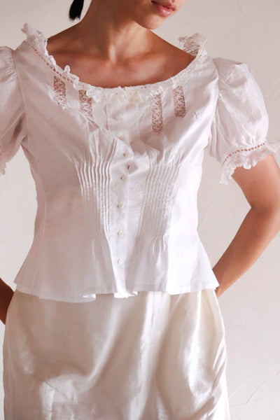 1900s Puffed Sleeve Corset Cover