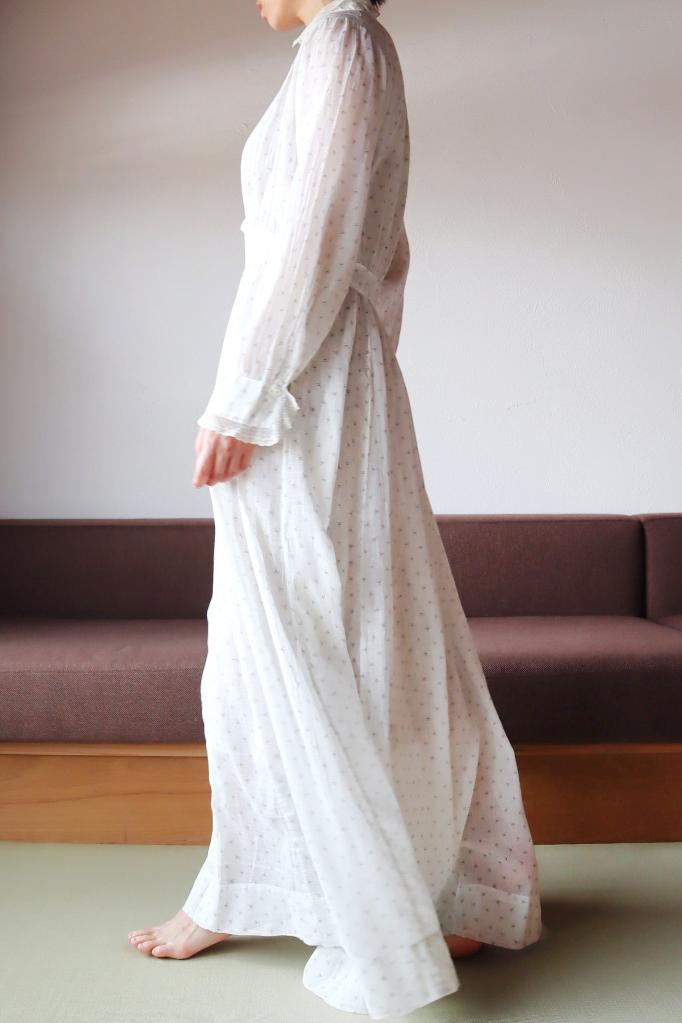 1900s~1910s White Calico Dress