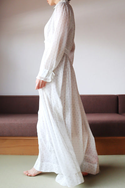 1900s~1910s White Calico Dress