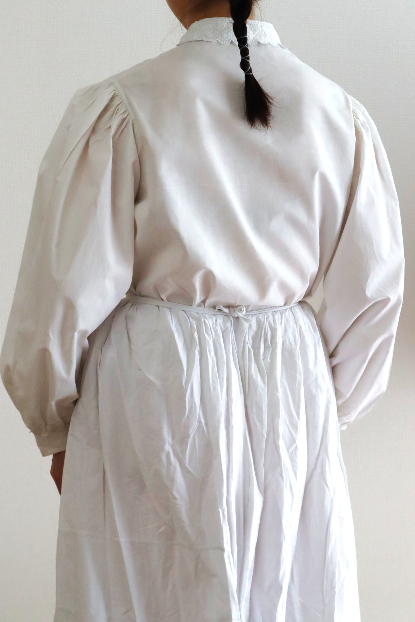 1900s Hand Embroidered Scalloped Lace Blouse with Monogram