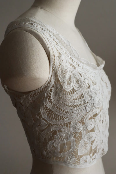 1900s French Batten Lace Corset Cover