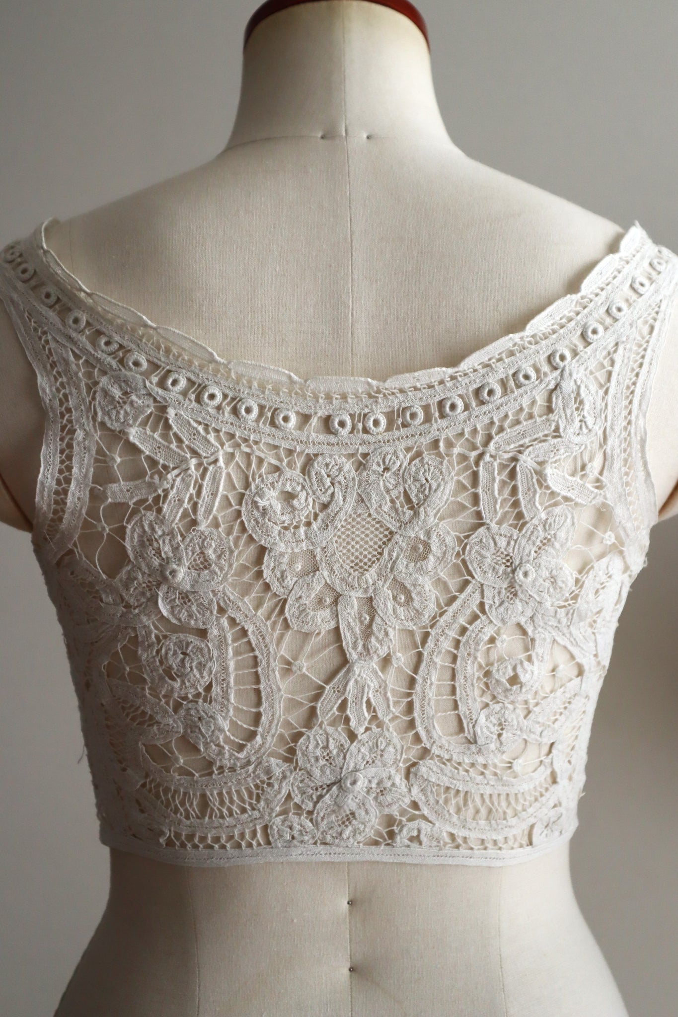 1900s French Batten Lace Corset Cover