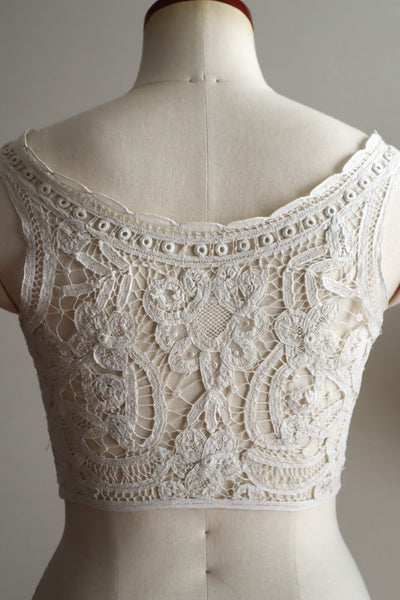 1900s French Batten Lace Corset Cover