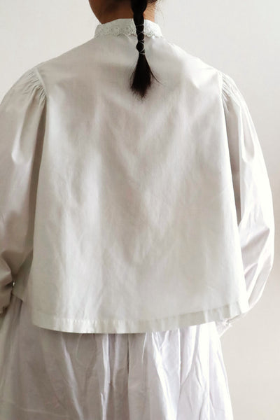 1900s Hand Embroidered Whitework Cotton Blouse with Monogram