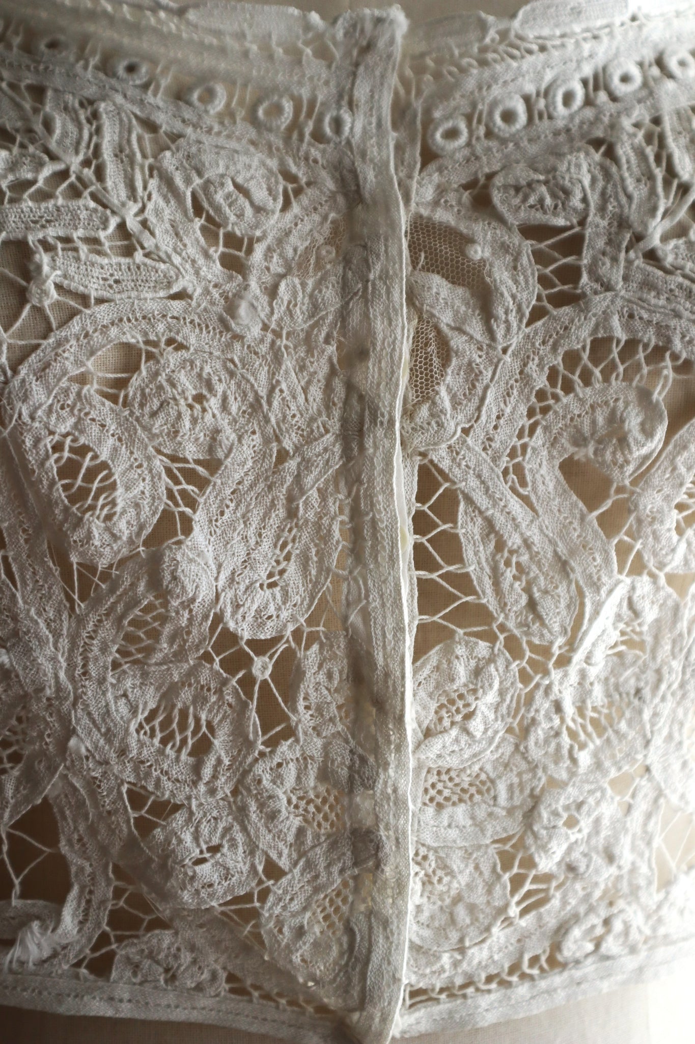 1900s French Batten Lace Corset Cover