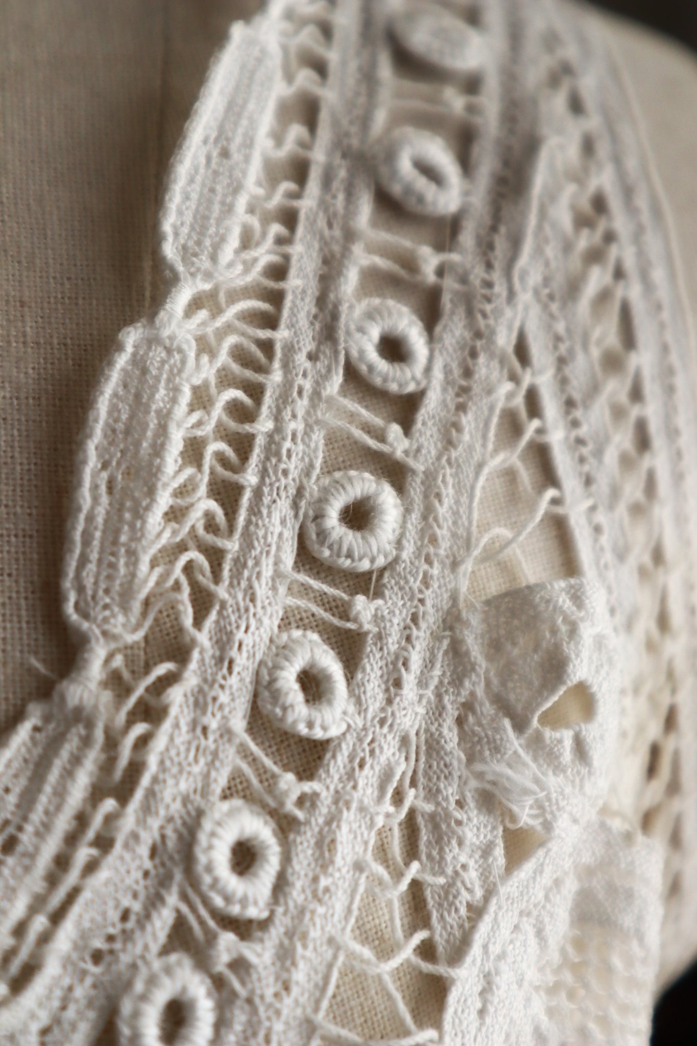 1900s French Batten Lace Corset Cover