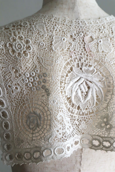 1900s Corded Schiffli Lace Sailor Collar